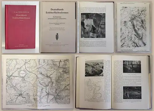 Müller Deutschlands Erdoberflächenformen 1941 Karthografie Vermessungskunde xz