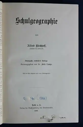 Kirchhoff Schulgeographie 1908 Geschichte Wissen Geografie Lernen Welt sf