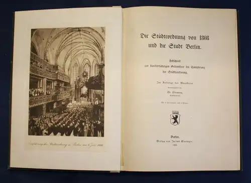 Die Städteverordnung von 1808 und die Stadt Berlin 1908 OH Pergament Politik js