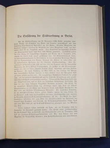 Die Städteverordnung von 1808 und die Stadt Berlin 1908 OH Pergament Politik js