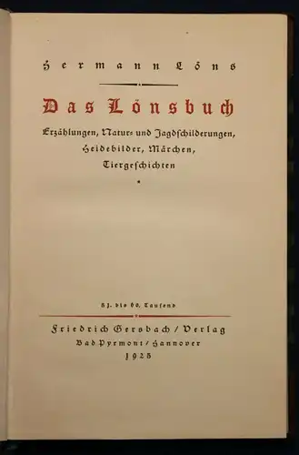 Löhns Das Lönsbuch 1925 Erzählungen Märchen Kinderliteratur Geschichten sf