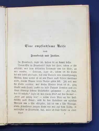 Lewald Yorick`s empfindsame Reise durch Frankreich und Italien 1840 Erzählung js