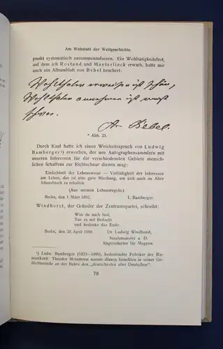 Wolbe Spaziergänge im Reiche des Autographen 1925 mit 58 Abbildungen js