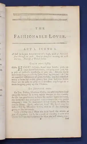 The Fashionable Lover a Comedy as it is Acted at the Theater- Royal 1772 js