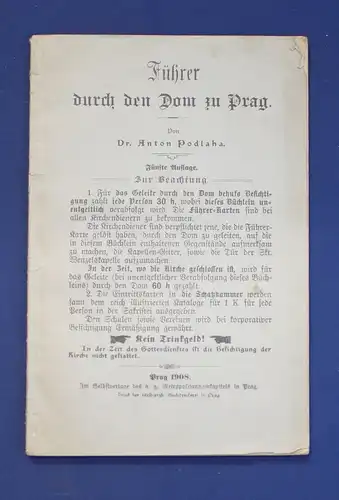Podlaha Führer durch den Dom zu Prag 1908 Veitsdom Ortskunde Landeskunde js