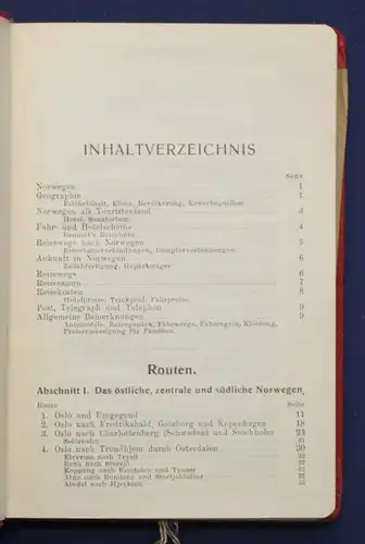 Bennett's Handbuch für Reisende in Norwegen 1926 Landeskunde Geografie sf