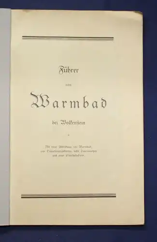 Führer von Warmbad bei Wolkenstein 1925 Landeskunde Sachsen Saxonica js