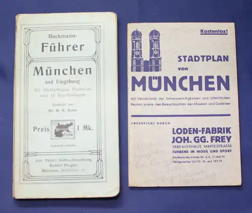 Rohe Führer München und Umgebung und Beigabe Stadtplan von München um 1920 js