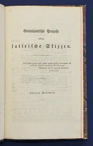 Jean Paul Sämmtliche Werke 1. Bd "Grönländische Prozesse" 1826 Klassiker sf