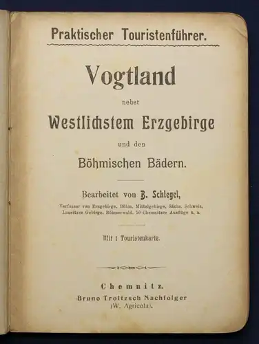 Schlegl Praktischer Touristenführer Vogtland & Westlichen Erzgebirge um 1930 sf