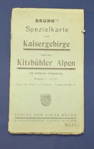 Spezialkarte vom Kaisergebirge und den Kitzbühler Alpen um 1920 Ortskunde js