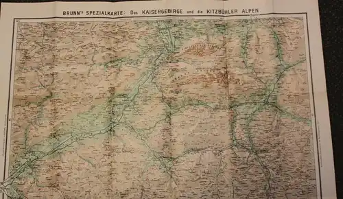 Spezialkarte vom Kaisergebirge und den Kitzbühler Alpen um 1920 Ortskunde js