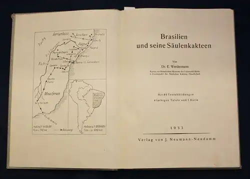 Werdermann Brasilien und eine Säulenkakteen 1933 Pflanzen Botanik Kaktus js