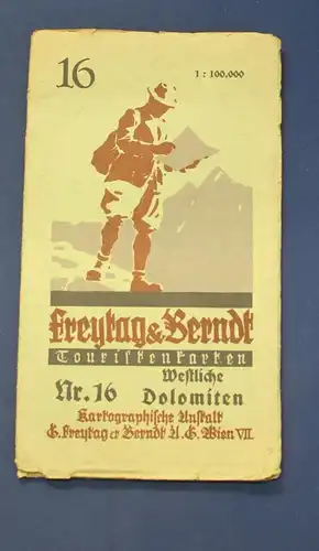 Touristenkarten Westliche Dolomiten Nr. 16 um 1900 Ortskunde Landeskunde js