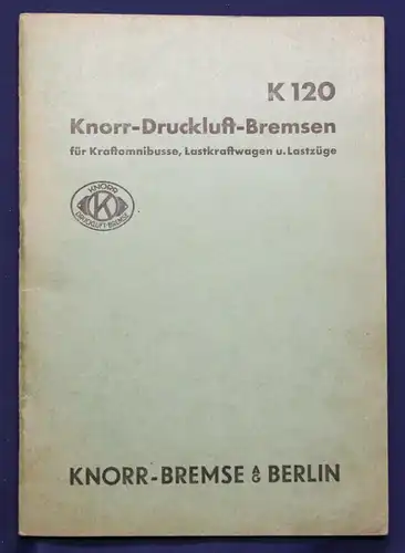 Original Prospekt Knorr - Druckluft - Bremsen für Busse um 1930 Technik sf