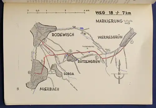 Kleiner Wanderführer für den Kreis Auerbach um 1950 Vogtland Ortskunde sf