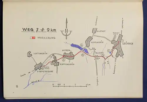 Kleiner Wanderführer für den Kreis Auerbach um 1950 Vogtland Ortskunde sf