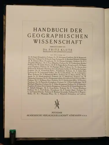 Klute Handbuch der geographischen Wissenschaften "West- & Nordeuropa" 1934 sf