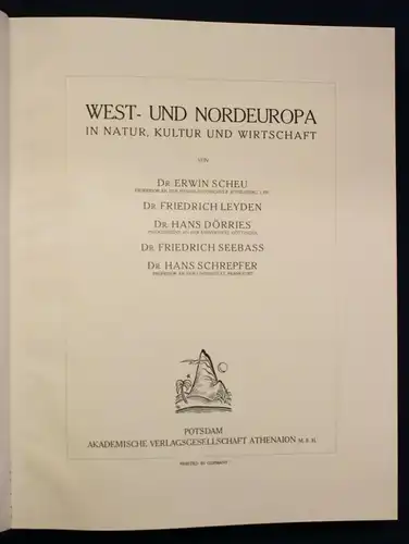 Klute Handbuch der geographischen Wissenschaften "West- & Nordeuropa" 1934 sf