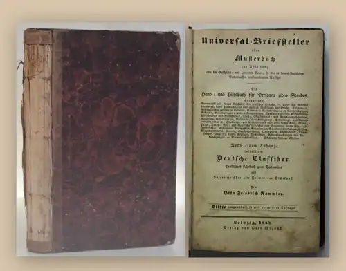 Rammler Universal Briefsteller Musterbuch 1844 Briefe Dokumente schreiben  xy