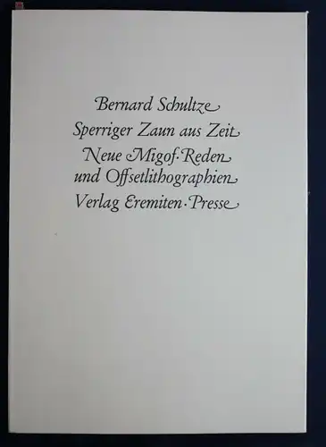 Schultze Sperriger Zaunaus Zeit 1976 Emeriten-Presse Erstausgabe sf