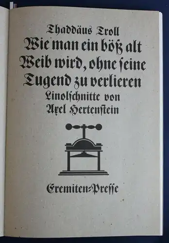 Troll Wie man ein böß alt Weib wird 1973 Emeriten-Presse Erstausgabe sf