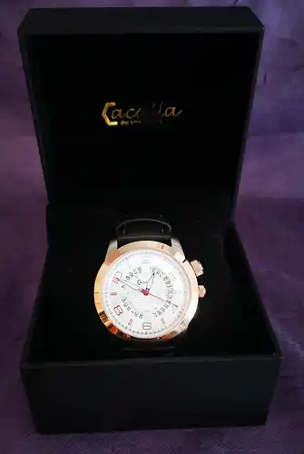 Herrenuhr von Cacalla "MED Seiko VX42 gold/silber" Quarz funktionsfähig sf