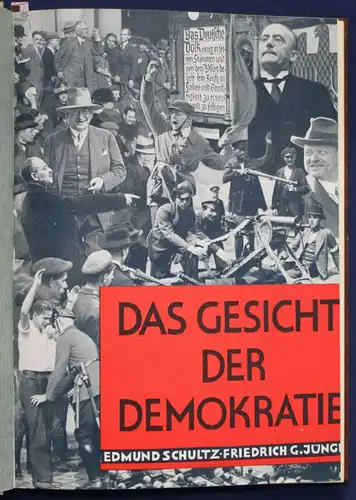 Schultz Das Gesicht der Demokratie 1931 Geschichte Halbpergament-Handeinband sf