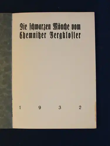 Kempnitz/Die Feste 1928/1932 Die schwarzen Mönche vom Chemnitzer Bergkloster js