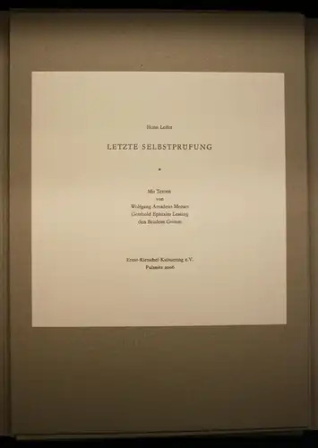 Horst Leifer Letzte Selbstprüfung 2006 mit Texten von Mozart, Lessing uw. sf