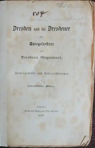 Wanderer -Dresden und die Dresdener. Frescogemälde und Federzeichnungen 1846 -xz