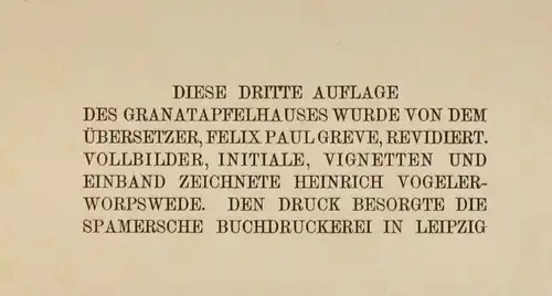 Wilde Das Granatapfelhaus 1907 Geschichten Erzählungen Unterhaltung sf