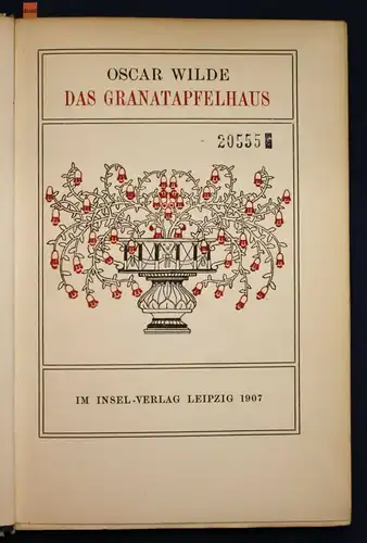 Wilde Das Granatapfelhaus 1907 Geschichten Erzählungen Unterhaltung sf