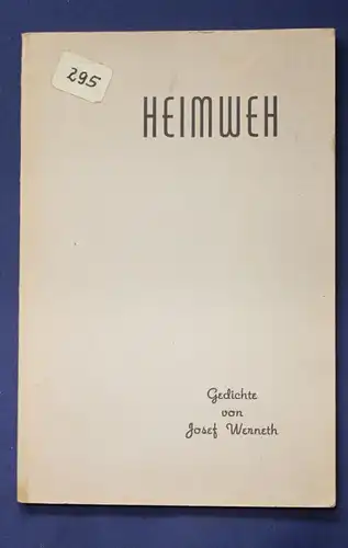 Werneth Heimweh 1955 Gedichte sehr selten Belletristik Literatur Klassiker js