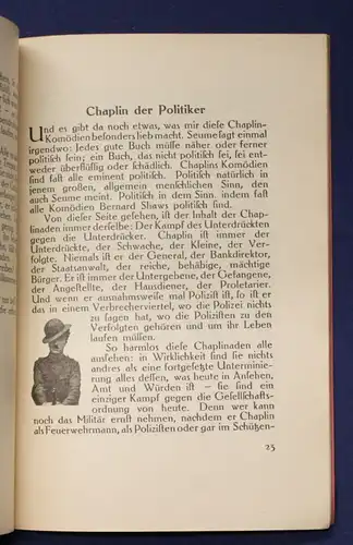 Siemfen Charlie Chaplin eine der 1. deutschen Veröffentl. 1924 Raabe 279 js