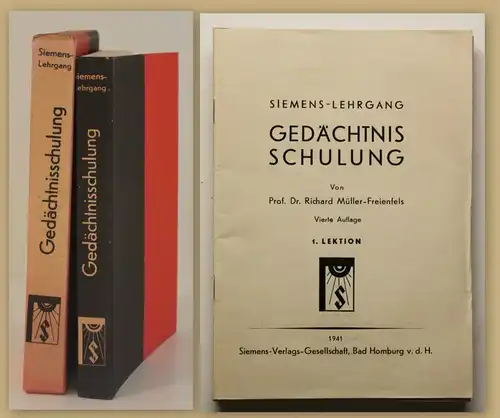 Müller-Freienfels Siemens-Lehrgang Gedächtnis Schulung 1941 Wissen Schule sf