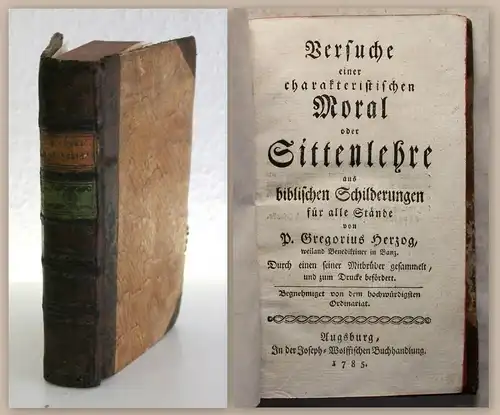 Herzog Versuche einer charakteristischen Moral Sittenlehre 1785 Religion xz