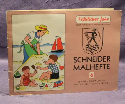 Schneider Malhefte Nr.6 um 1930 unausgemalt selten Kinder Bilder von Rotraut js