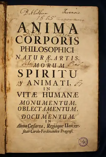 Raschdorff/ Hotowetz Anima Corporis Philosophici Naturae 1722 Philosophie sf