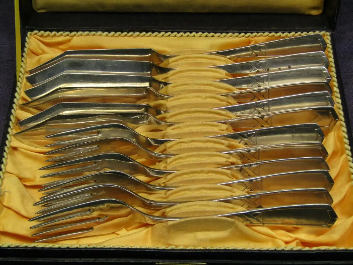Fischbesteck für 6 Personen Bruckmann Modell 340 1905 Jugendstil sehr selten sf 5
