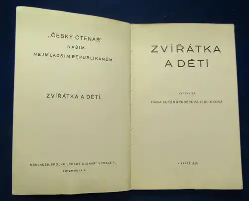 Zviratka A Deti 1925 Tiere und Kinder Belletristik Geschichten Erzählungen