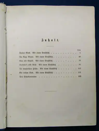 Wildermuth Jugendgabe um 1870 Mit 6 Stahlstichen Geschichten Erzählungen