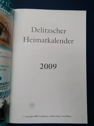 Delitzscher Heimatkalender 09/10 2 Sück 2008/2009 Geschichte Sachsen Saxonica sf