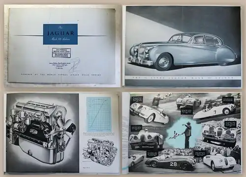 Werbeprospekt Broschüre Jaguar Mark V11 Automobil Sportwagen Oldtimer 1953 xz