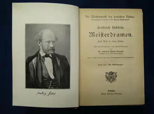 Konvolut 2 Bde hebbels Meisterdramen & Uhlands Werke um 1930 Belletristik sf