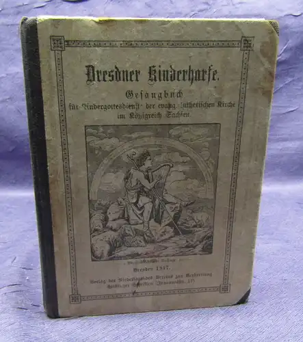 Dresdner Kinderharfe Gesangbuch 1917 Religion Kindergottesdienst Musik sf