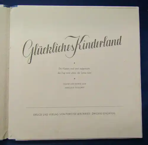 Tesdorpf Glückliches Kinderland um 1946 Geschichten Erzählungen Reime