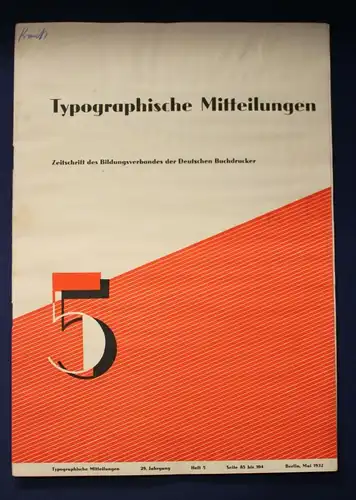 Typographische Mitteilungen 29. Jahrgang 1932 Buchdruckerei Heft 11 Wissen  js