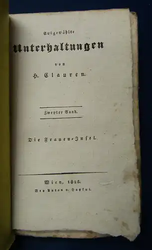 Clauren Ausgewählte Unterhaltungen 2. Band "Die Frauen - Insel" 1825 sf