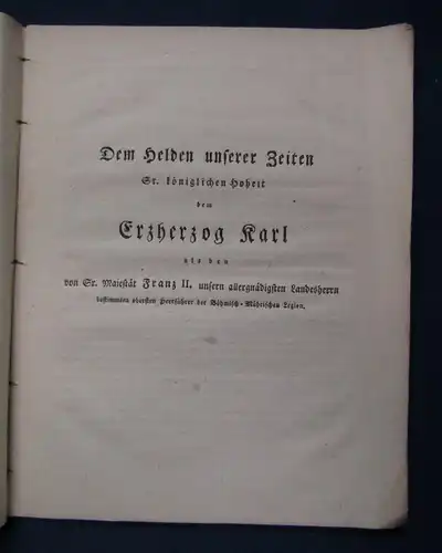 Böhm Denkmal geprüfter Treue & Ergebenheit der Mährer Erzhaus Österreich 1802 sf